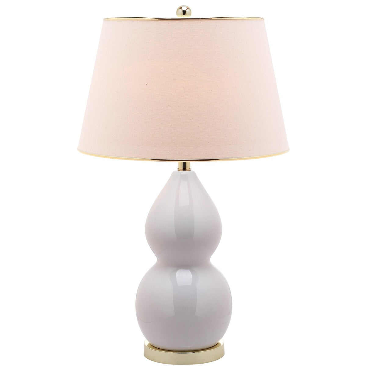 SAFAVIEH Lighting Jamila 26-inch White Double Gourd Ceramic Lamp - 16"x16"x26.5" - 16Wx16Dx27H