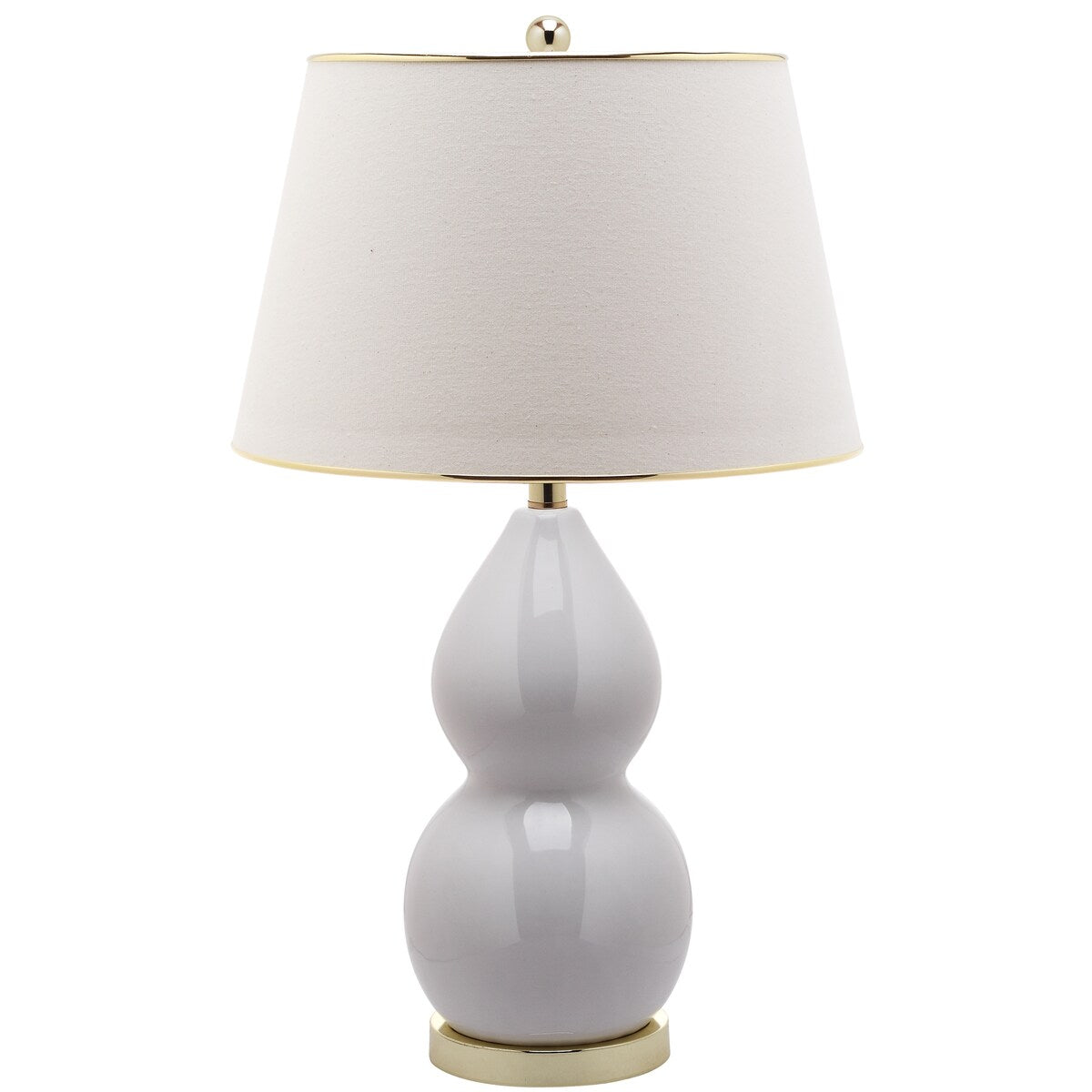 SAFAVIEH Lighting Jamila 26-inch White Double Gourd Ceramic Lamp - 16"x16"x26.5" - 16Wx16Dx27H