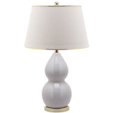 SAFAVIEH Lighting Jamila 26-inch White Double Gourd Ceramic Lamp - 16"x16"x26.5" - 16Wx16Dx27H