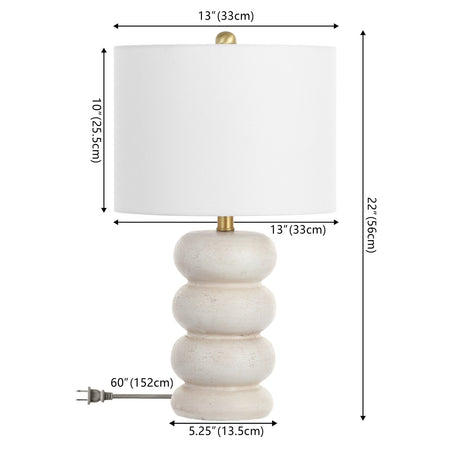 SAFAVIEH Lighting Jenney 22-inch Stacked Table Lamp (LED Bulb Included) - 13 In. W x 13 In. D x 22 In. H - 13Wx13Dx22H