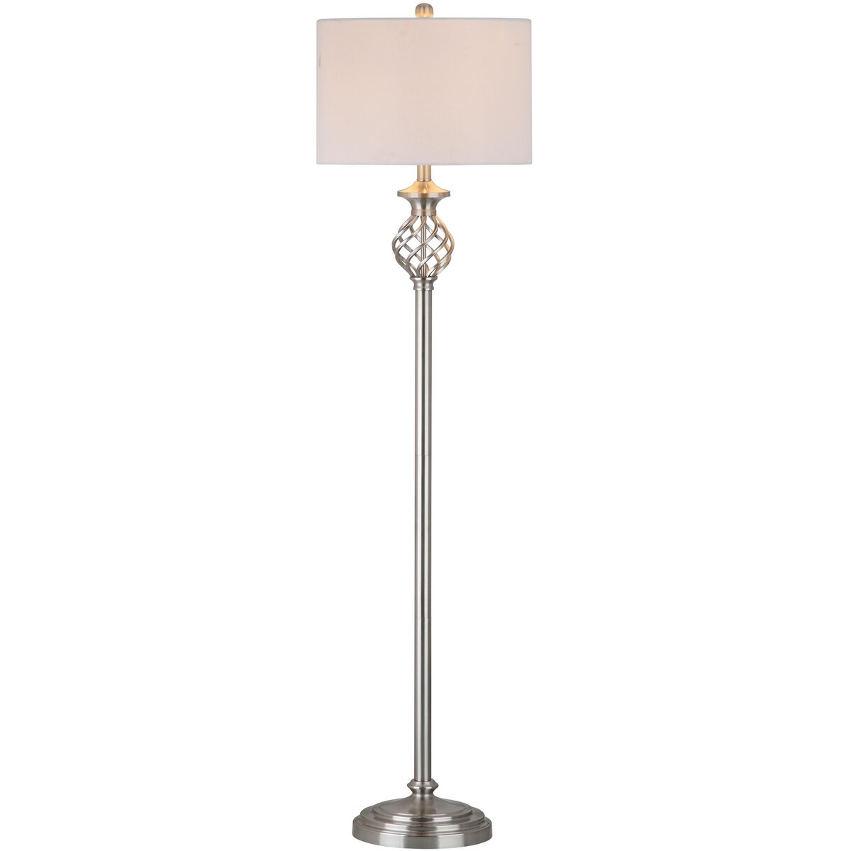 SAFAVIEH Lighting Jenni 60-inch Nickel Floor Lamp - 15"x15"x59.75" - 15Wx15Dx60H