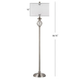 SAFAVIEH Lighting Jenni 60-inch Nickel Floor Lamp - 15"x15"x59.75" - 15Wx15Dx60H