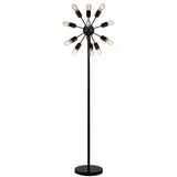 SAFAVIEH Lighting Jenniffer 68-inch Urban 12-Light Retro Edison Bulb Floor Lamp - 17.5"x17.5"x67.5" - Black - 18Wx18Dx68H