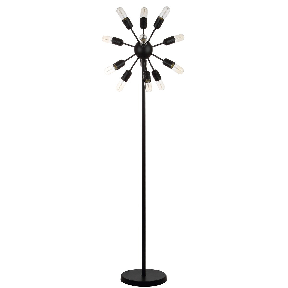 SAFAVIEH Lighting Jenniffer 68-inch Urban 12-Light Retro Edison Bulb Floor Lamp - 17.5"x17.5"x67.5" - Black - 18Wx18Dx68H