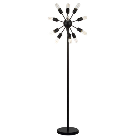 SAFAVIEH Lighting Jenniffer 68-inch Urban 12-Light Retro Edison Bulb Floor Lamp - 17.5"x17.5"x67.5" - Black - 18Wx18Dx68H