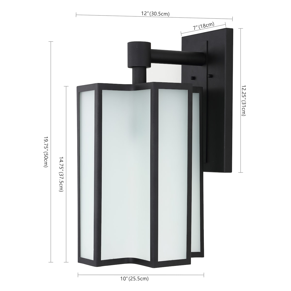 SAFAVIEH Lighting Jessicah 12" Outdoor Sconce - 10" W x 12" D x 20" H - 10Wx12Dx20H