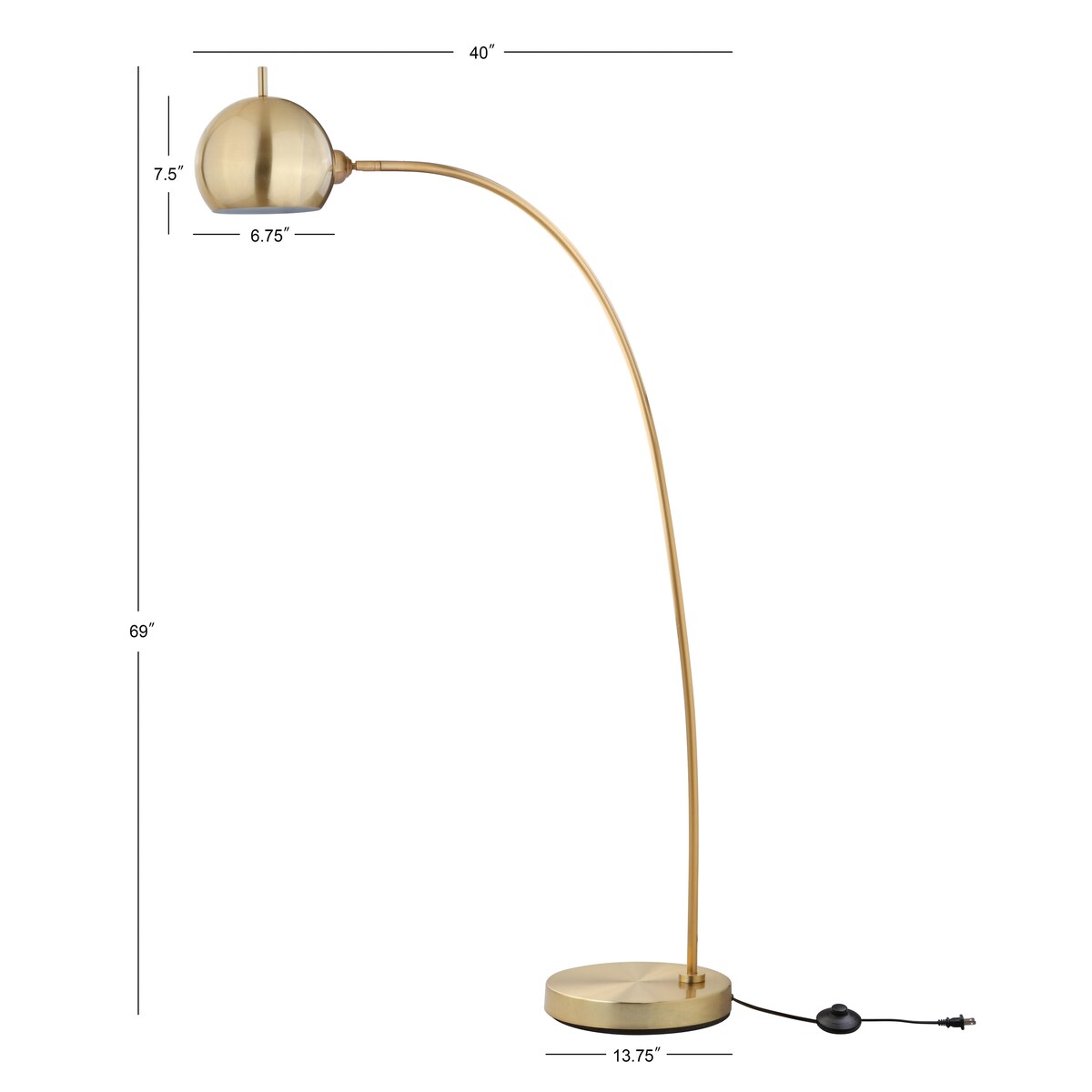 SAFAVIEH Lighting Joanne 66-inch Gold Led Floor Lamp - 12" x 12" x 66" - 12Wx12Dx66H