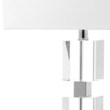 SAFAVIEH Lighting Joell Crystal Stacked Cube 28-inch Table Lamp - 13"x13"x28" - 13Wx13Dx28H