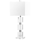 SAFAVIEH Lighting Joell Crystal Stacked Cube 28-inch Table Lamp - 13"x13"x28" - 13Wx13Dx28H