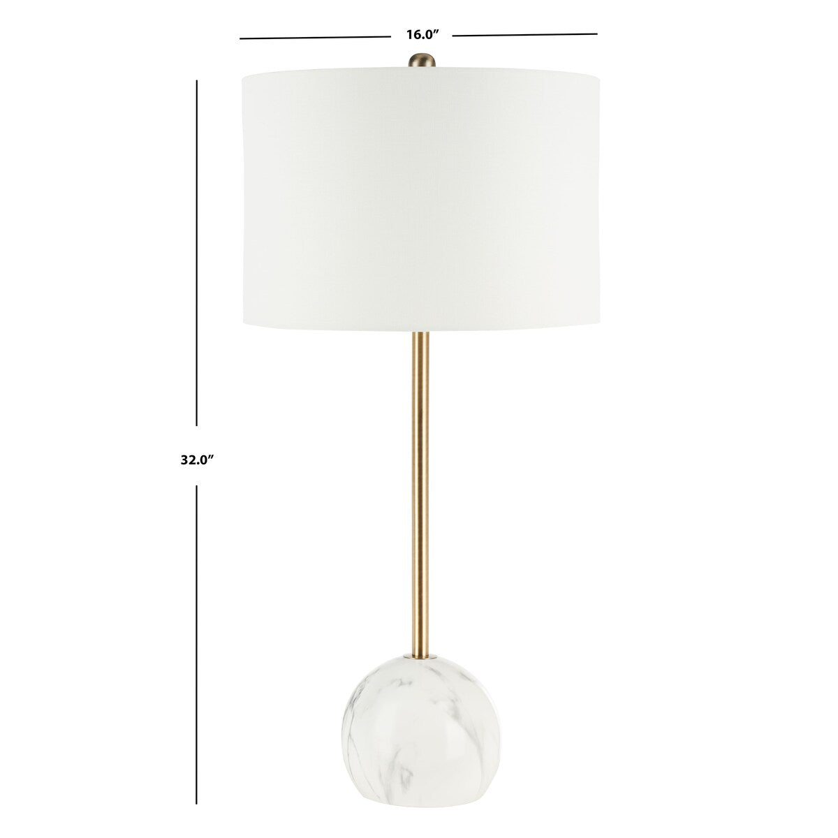 SAFAVIEH Lighting Jora 32" Table Lamp - 16" W x 16" D x 32" H - 16Wx16Dx32H