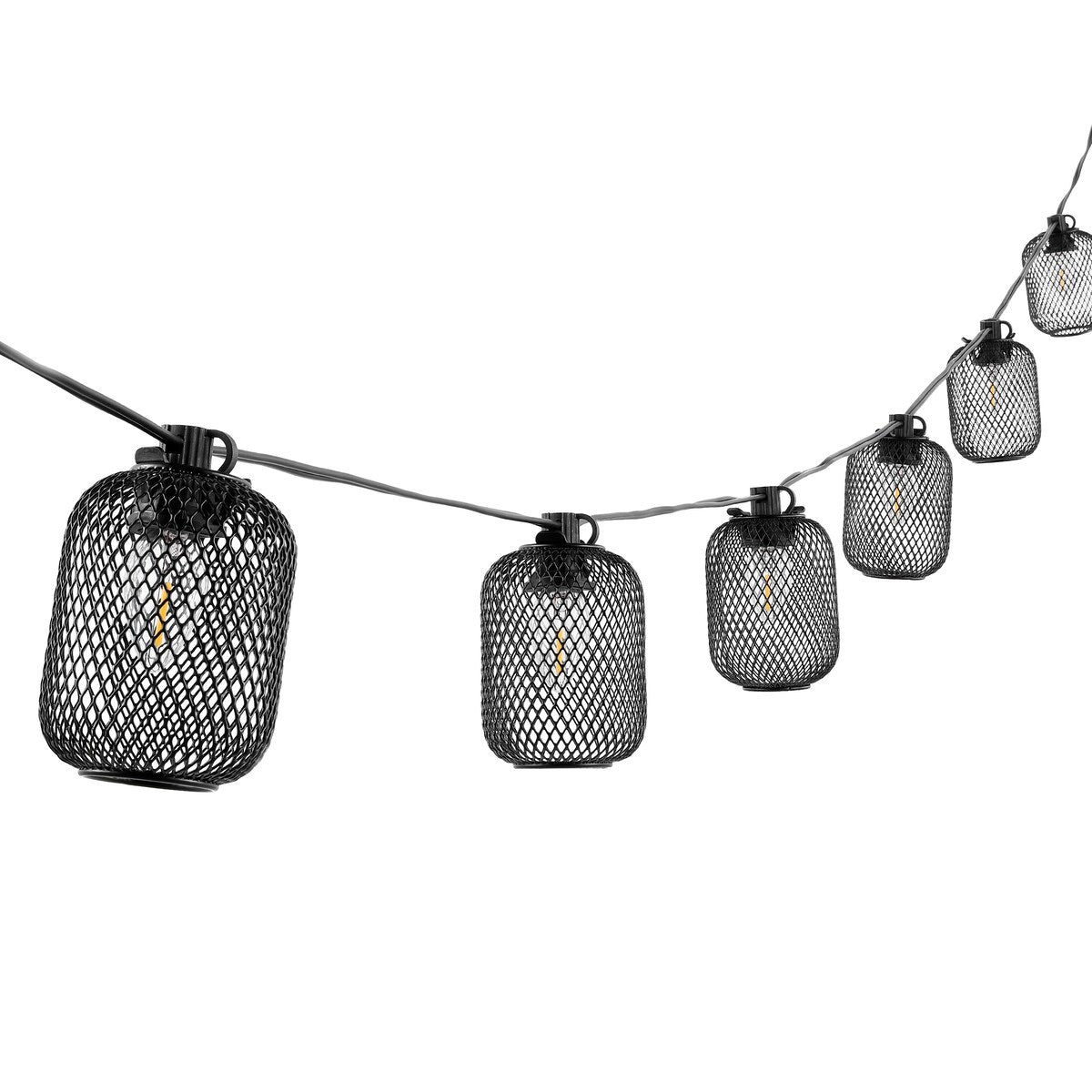 SAFAVIEH Lighting Josephine 10 Ft LED Outdoor String Lights - Black - 120Wx2Dx4H