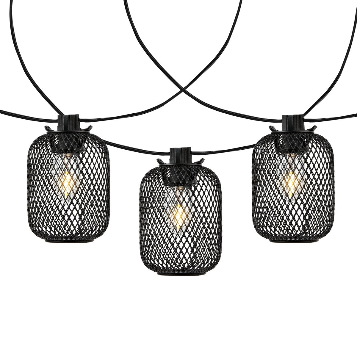 SAFAVIEH Lighting Josephine 10 Ft LED Outdoor String Lights - Black - 120Wx2Dx4H