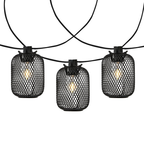 SAFAVIEH Lighting Josephine 10 Ft LED Outdoor String Lights - Black - 120Wx2Dx4H