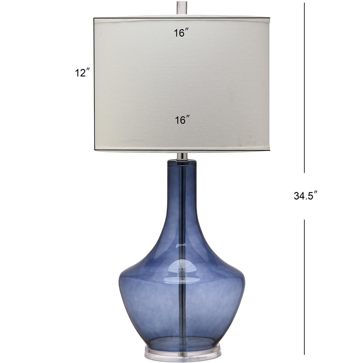 SAFAVIEH Lighting Kami 35-inch Blue Mercury Glass Table Lamp - 16"x16"x34.5" - 16Wx16Dx35H