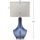 SAFAVIEH Lighting Kami 35-inch Blue Mercury Glass Table Lamp - 16"x16"x34.5" - 16Wx16Dx35H