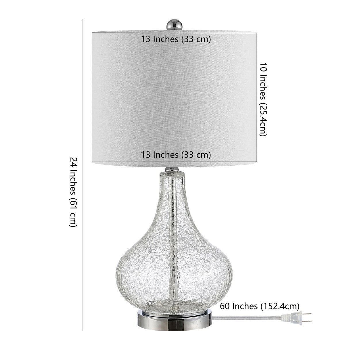 SAFAVIEH Lighting Katinka 24-inch Glass Table Lamp - 13" x 13" x 24" - 13Wx13Dx24H