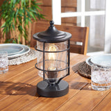 SAFAVIEH Lighting Katrein 6" Rustic Outdoor Table Lamp - 6" W x 6" D x 12" H - 6Wx6Dx12H