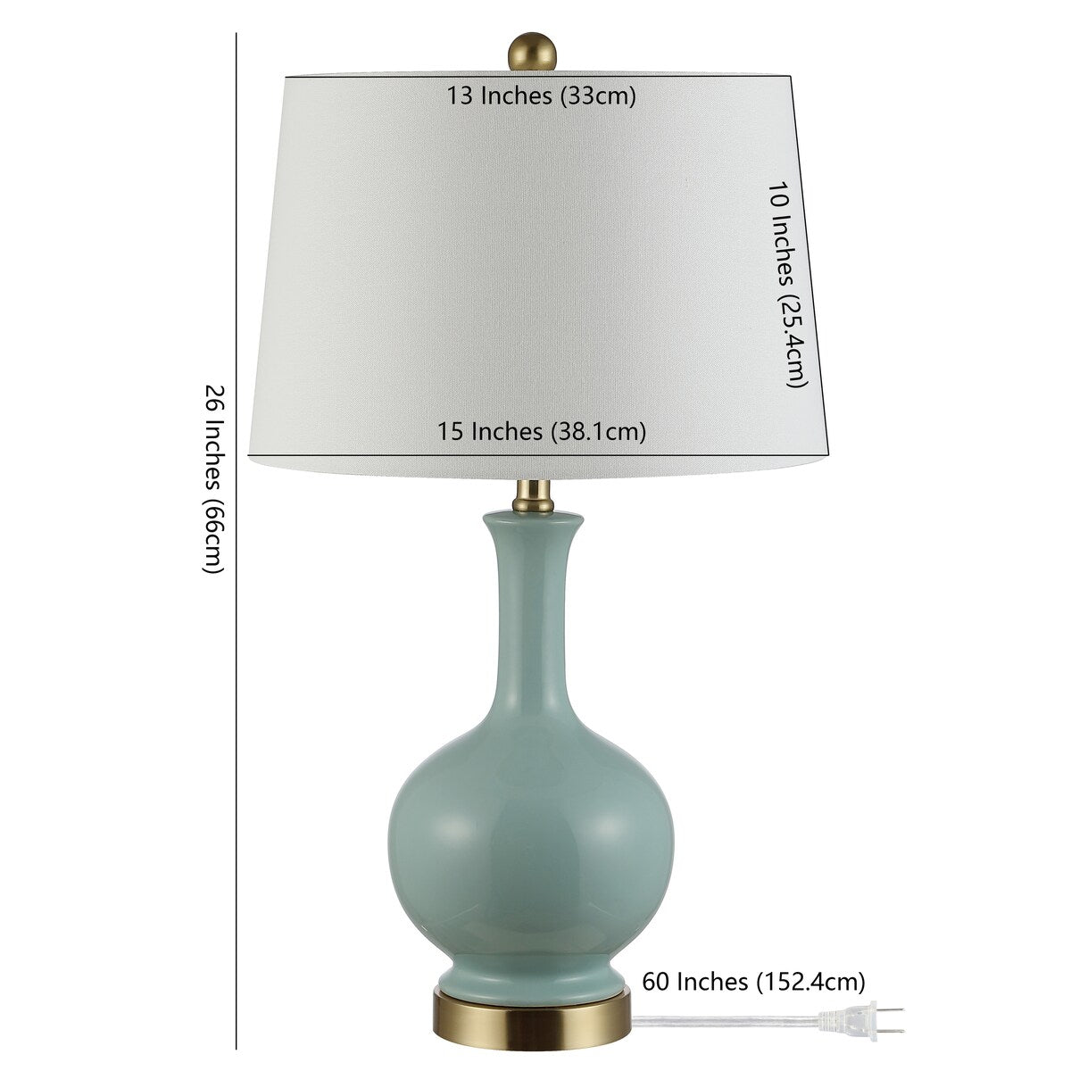 SAFAVIEH Lighting Kertu 26-inch Ceramic Table Lamp - 15" x 15" x 26" - 15Wx15Dx26H