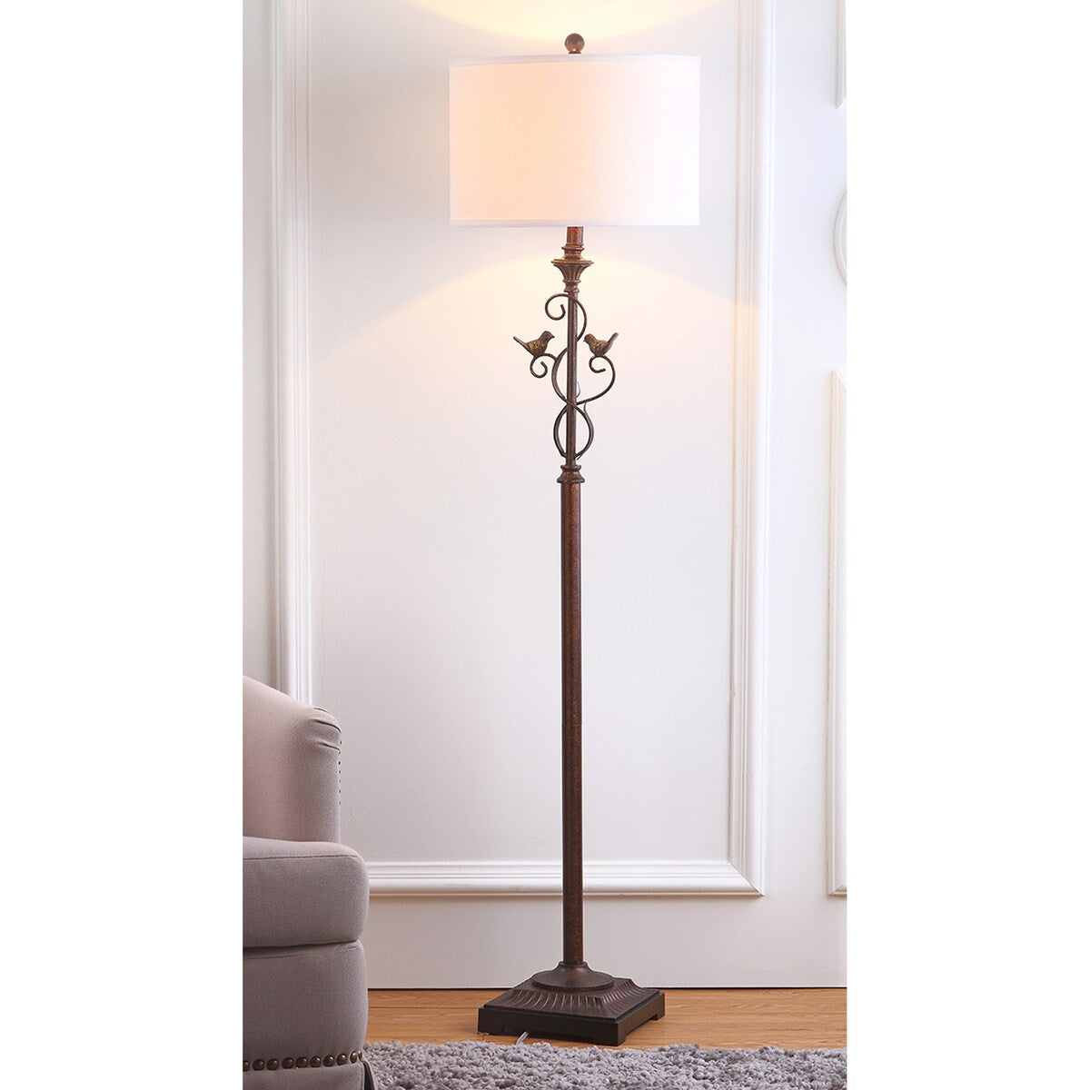 SAFAVIEH Lighting Kia 61-inch Oil-Rubbed Bronze Floor Lamp - 15"x15"x61" - Black - 15Wx15Dx61H