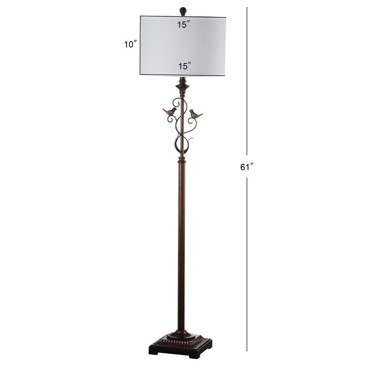 SAFAVIEH Lighting Kia 61-inch Oil-Rubbed Bronze Floor Lamp - 15"x15"x61" - Black - 15Wx15Dx61H