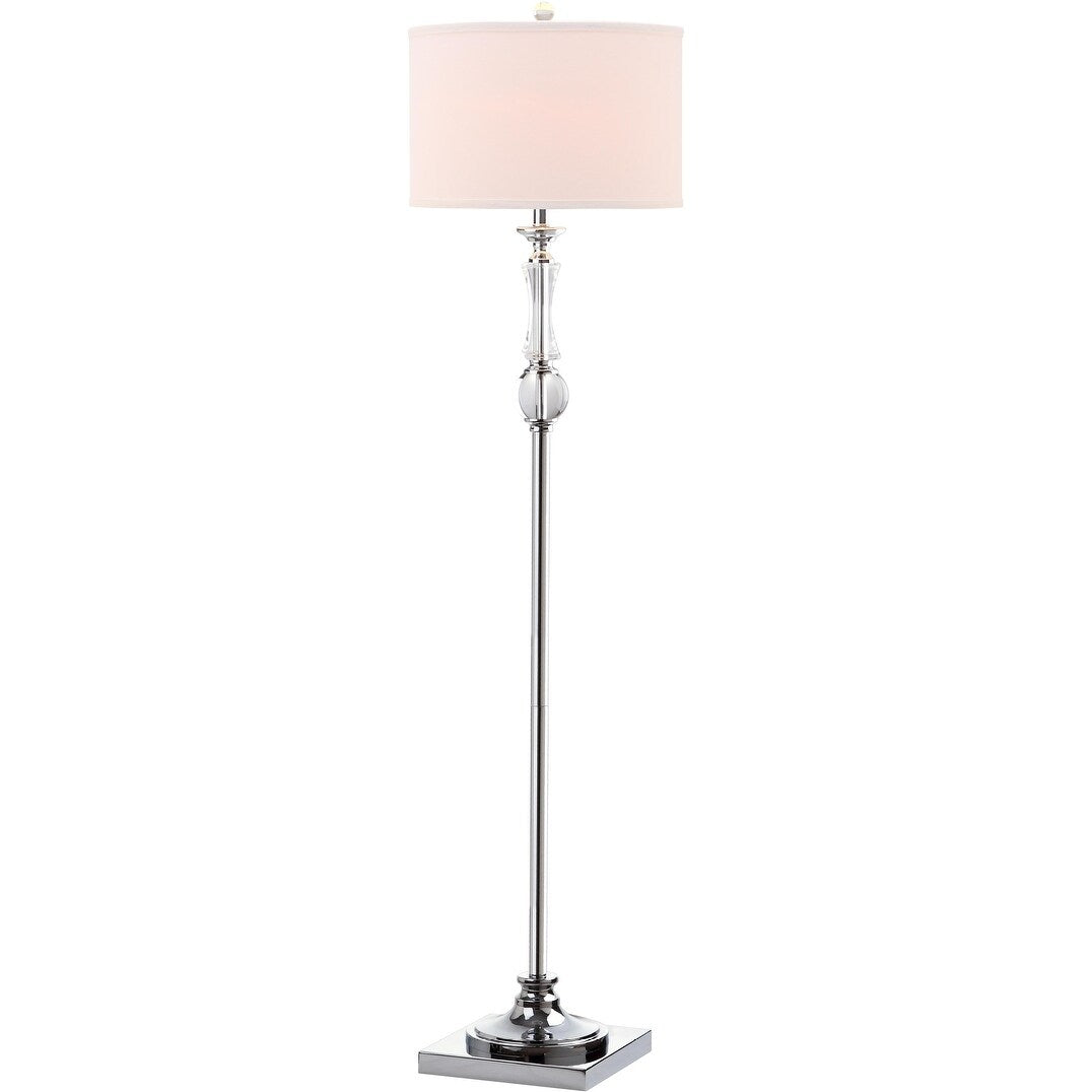 SAFAVIEH Lighting Kirstin 60-inch Crystal Floor Lamp - 15"x15"x60" - Clear/Chrome - 15Wx15Dx60H