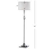 SAFAVIEH Lighting Kirstin 60-inch Crystal Floor Lamp - 15"x15"x60" - Clear/Chrome - 15Wx15Dx60H