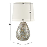 SAFAVIEH Lighting Kjellaug Seashell 22-inch Table Lamp - 14 In. W x 14 In. D x 22 In. H - 14Wx14Dx22H