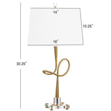 SAFAVIEH Lighting Klari 30-inch Gold/ Crystal LED Table Lamp - 16"x16"x30.25" - 16Wx16Dx30H