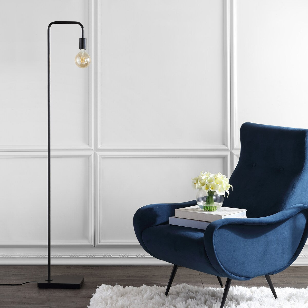 SAFAVIEH Lighting Koika 60-inch Led Floor Lamp - 10" x 7" x 60" - Dark Grey - 10Wx7Dx60H