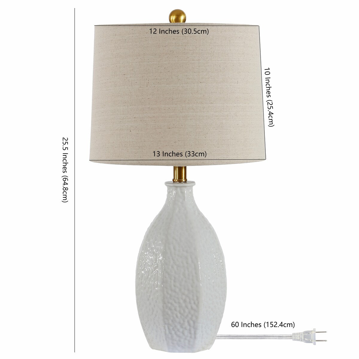 SAFAVIEH Lighting Krustina 25-inch Ceramic LED Table Lamp - 13" W x 13" L x 25.25" H - 13Wx13Dx25H