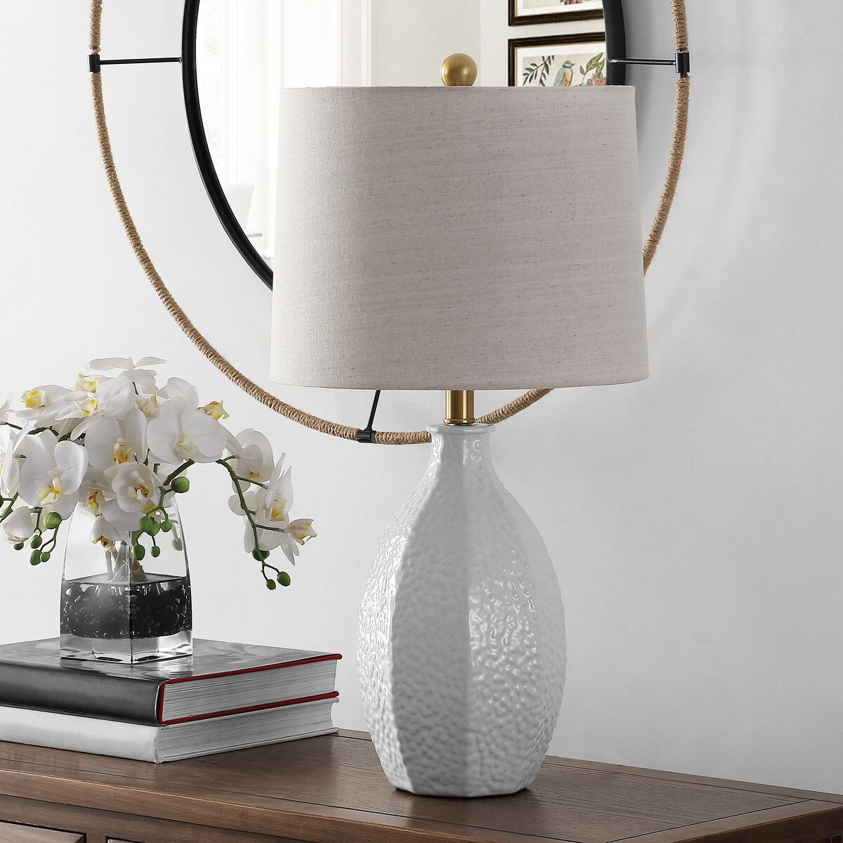 SAFAVIEH Lighting Krustina 25-inch Ceramic LED Table Lamp - 13" W x 13" L x 25.25" H - 13Wx13Dx25H