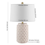 SAFAVIEH Lighting Kumud 22.5-inch Ceramic Table Lamp - 15" x 15" x 22.5" - 15Wx15Dx23H