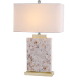 SAFAVIEH Lighting Lakeshia Coastal 25-inch Shell LED Table Lamp - 15" W x 8" L x 24.5" H - 15Wx8Dx25H