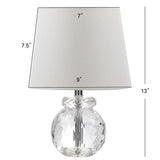 SAFAVIEH Lighting Lakisha 13-inch Crystal Table Lamp - 9"x9"x13" - 9Wx9Dx13H