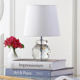 SAFAVIEH Lighting Lakisha 13-inch Crystal Table Lamp - 9"x9"x13" - 9Wx9Dx13H