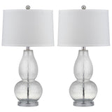 SAFAVIEH Lighting Larissa 28.5 Inch Clear Crackle Double Gourd Lamp (Set of 2)