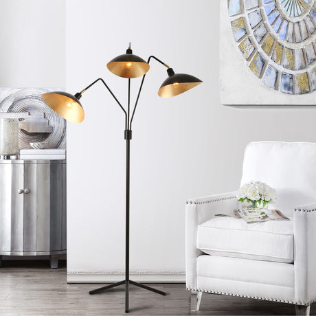 SAFAVIEH Lighting Lasonya 70-inch White/ Gold Floor Lamp - 40-51"x16-29"x69.5" - 51Wx29Dx70H