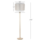 SAFAVIEH Lighting Latrina 62-inch Gold Floor Lamp - 16.5"x16.5"x61.5" - 17Wx17Dx62H