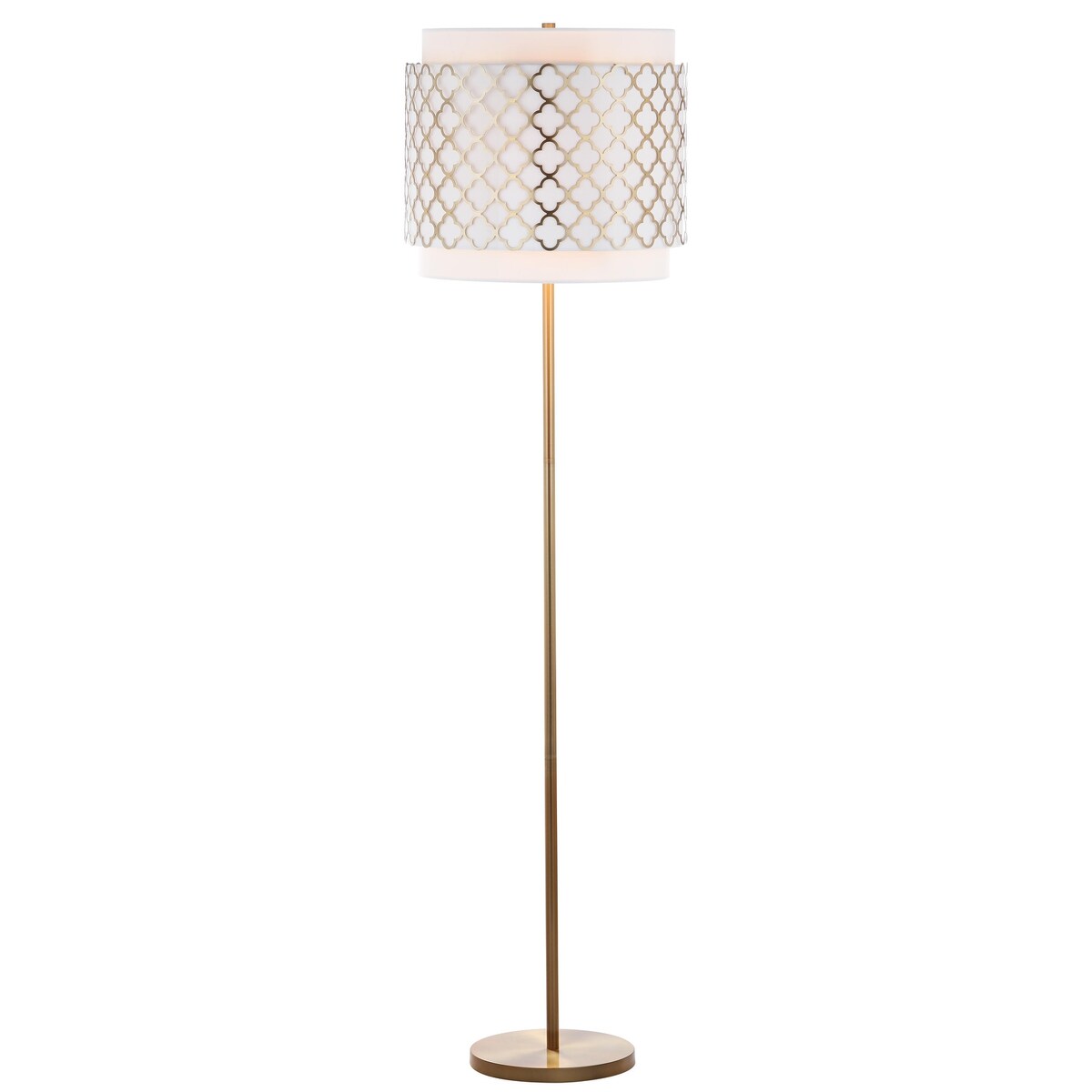 SAFAVIEH Lighting Latrina 62-inch Gold Floor Lamp - 16.5"x16.5"x61.5" - 17Wx17Dx62H