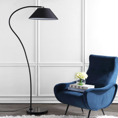 SAFAVIEH Lighting Layla 69-inch Arc Black Floor Lamp - 33.5"x19.5"x69" - 34Wx20Dx69H