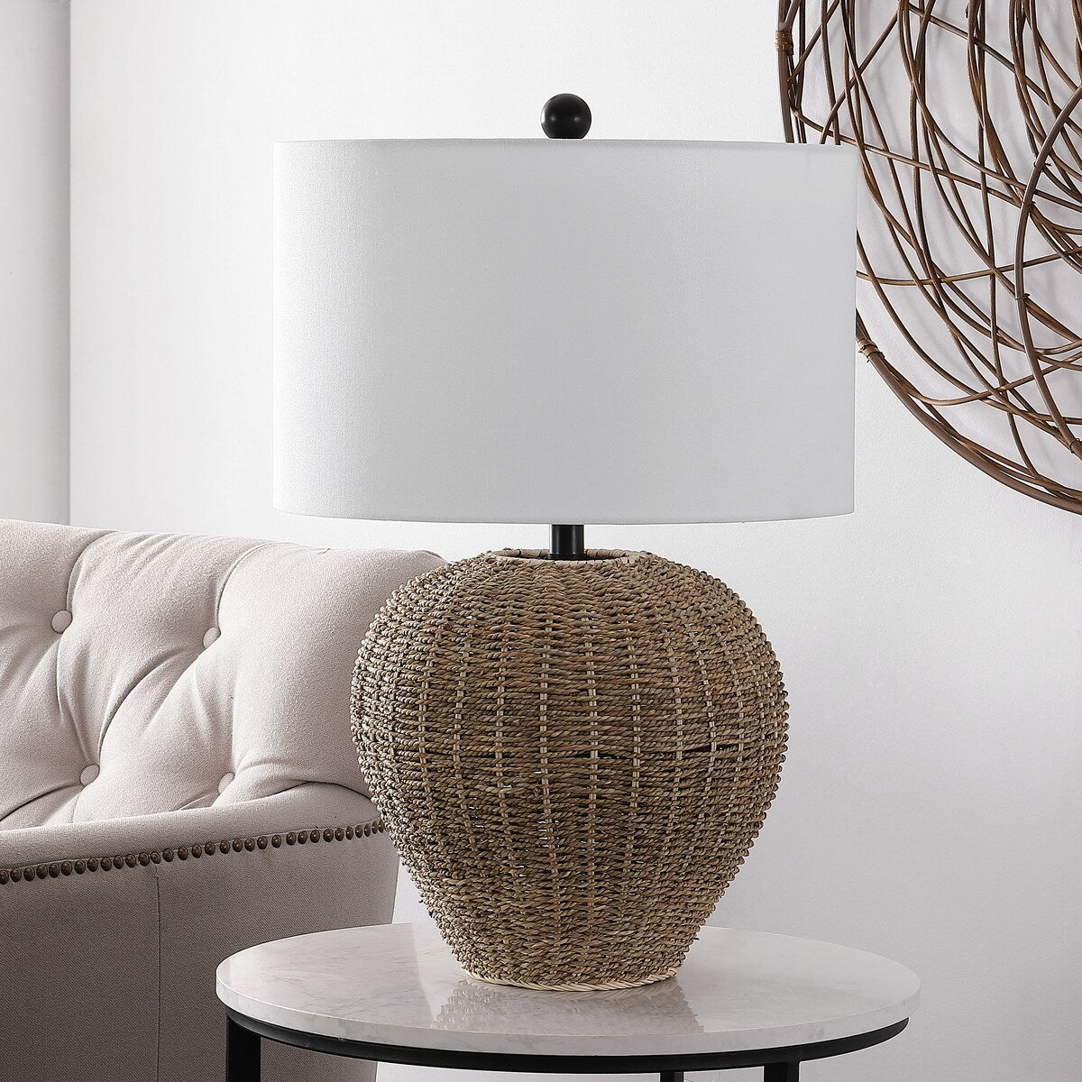 SAFAVIEH Lighting Leigh 26" Table Lamp - 16" W x 16" D x 24" H - 16Wx16Dx24H