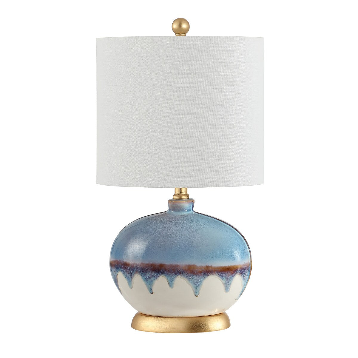 SAFAVIEH Lighting Lelioara Blue 21-inch Ceramic LED Table Lamp - 13" W x 8" L x 21" H - 13Wx8Dx21H