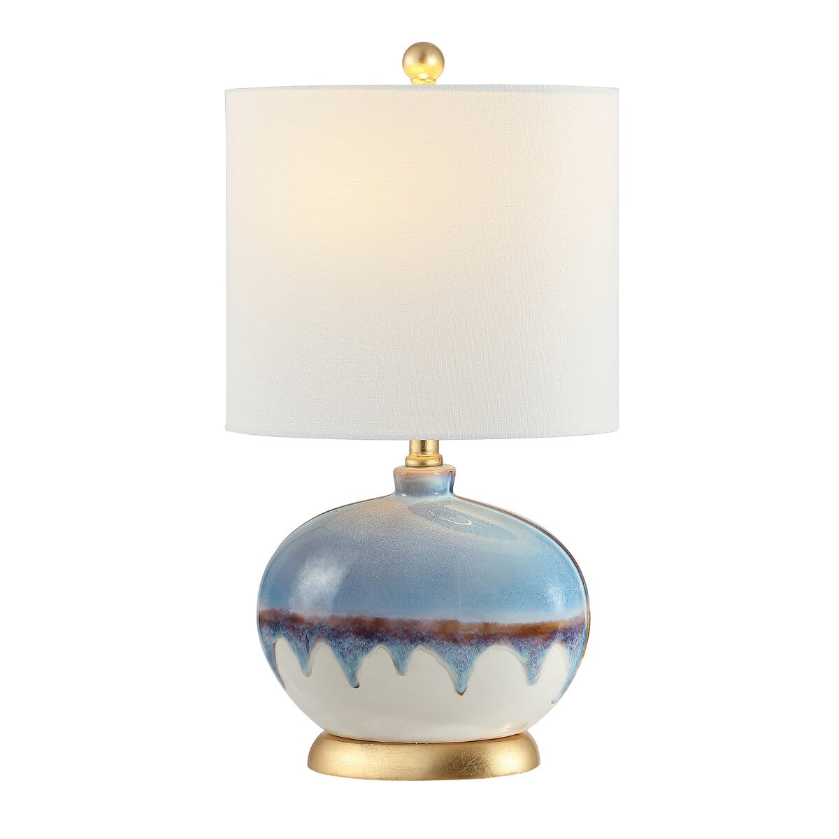 SAFAVIEH Lighting Lelioara Blue 21-inch Ceramic LED Table Lamp - 13" W x 8" L x 21" H - 13Wx8Dx21H