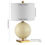 SAFAVIEH Lighting Liubka 24-inch Glass Round Orb LED Table Lamp - 14" W x 14" L x 24" H - 14Wx14Dx24H