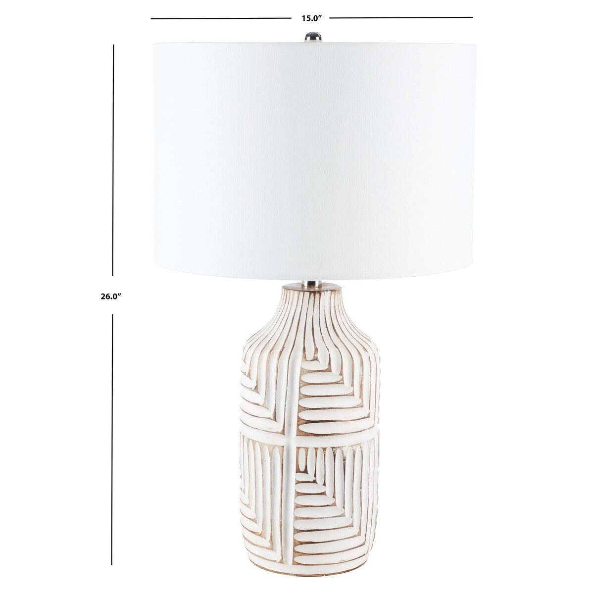 SAFAVIEH Lighting Loziena 26" Table Lamp - 15" W x 15" D x 26" H - 15Wx15Dx26H