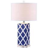 SAFAVIEH Lighting Luciana 27-inch Navy Table Lamp - 15"x15"x27" - 15Wx15Dx27H