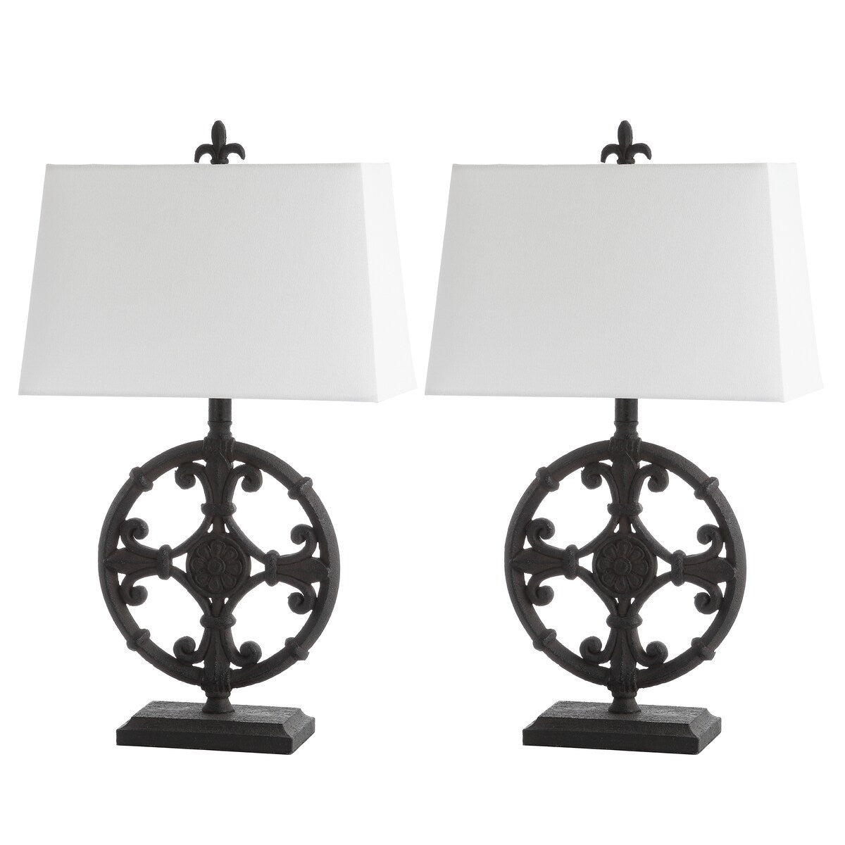 SAFAVIEH Lighting Lydianne 28-inch Iron LED Table Lamp (Set of 2) - 16"x9"x28" - 16Wx9Dx28H