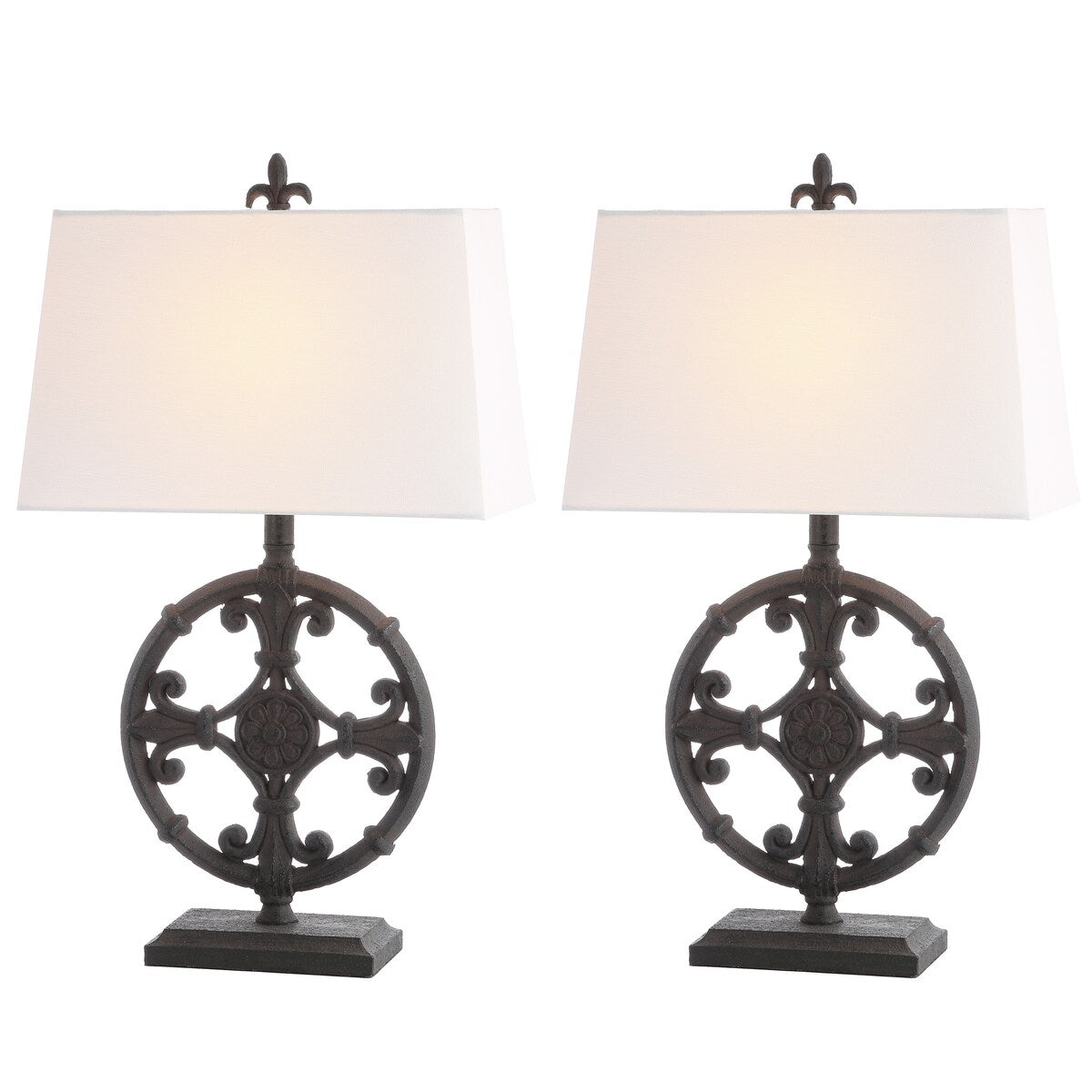 SAFAVIEH Lighting Lydianne 28-inch Iron LED Table Lamp (Set of 2) - 16"x9"x28" - 16Wx9Dx28H