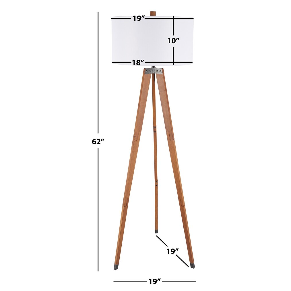 SAFAVIEH Lighting Macel 62-inch Floor Lamp - 19" W x 19" D x 62" H - Walnut - 19Wx19Dx62H