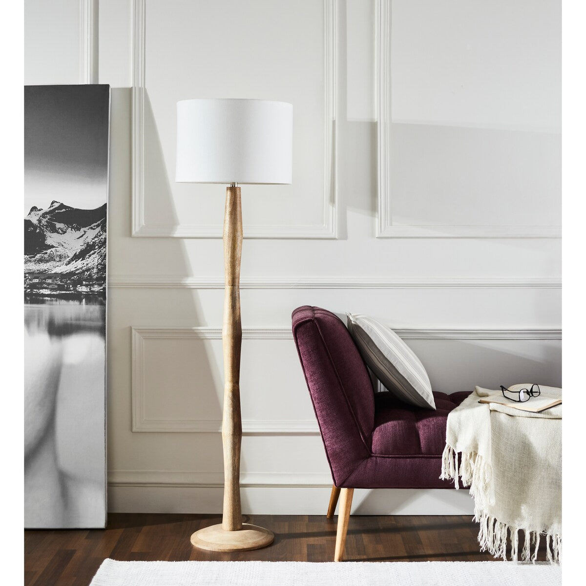 SAFAVIEH Lighting Madhu 60-inch Floor Lamp - 16" W x 16" D x 60" H - Natural - 16Wx16Dx62H